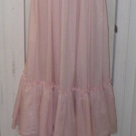 Vintage Girls Maxi Dress Pink White Lace Ruffles Mini World Inc Pageant Size 12 - Picture 8 of 9